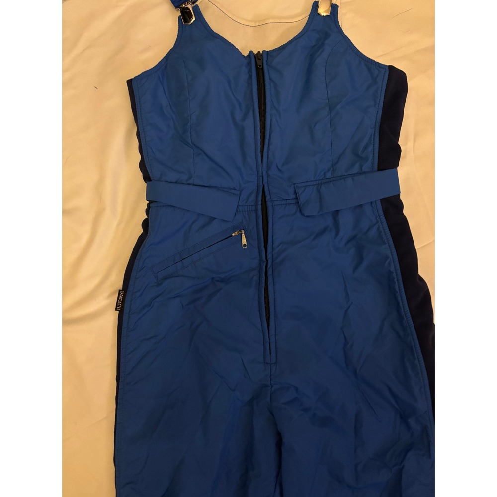Womens Small Vintage Sportcaster Snow Bib Overalls Blue - Picture 2 of 6